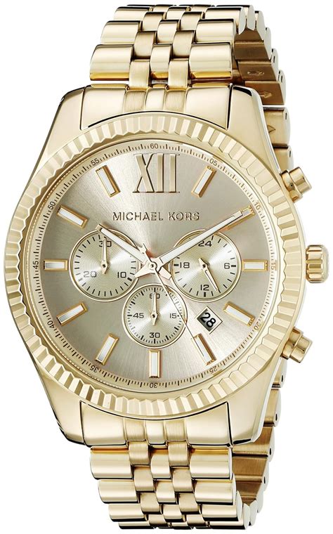 michael kors mens gold watch ebay|Michael Kors lexington chronograph watch.